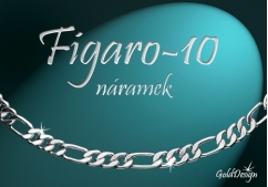 Figaro 10 náramek stříbřený